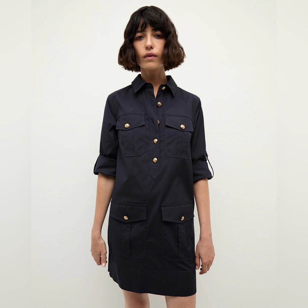 Veronica Beard Saude Dress in Navy 2